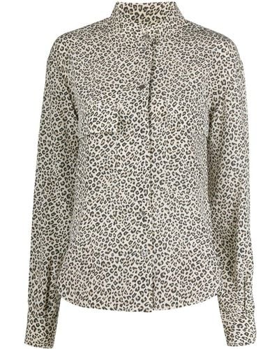 FRAME Leopard Print Long-sleeved Shirt - Multicolour
