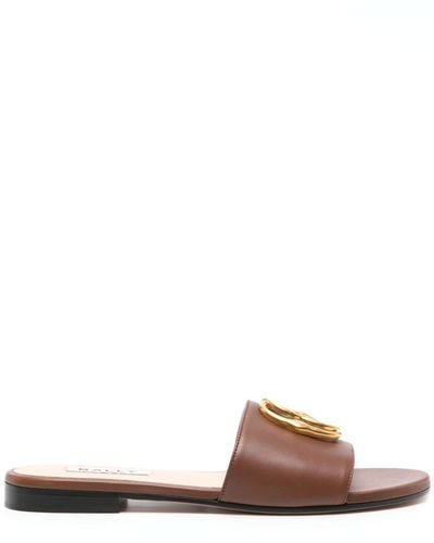 Bally Ghis Leather Mules - Brown