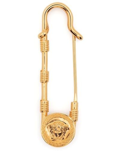 Versace -tone Safety Pin Brooch - Women's - Metal (other) - Metallic