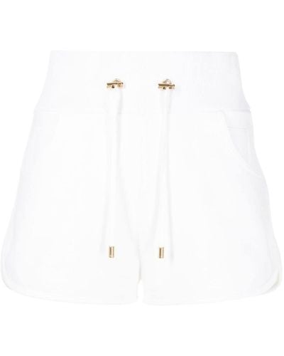 Balmain Logo-patch Drawstring Shorts - White
