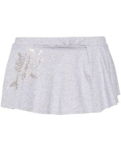 all in Lace-trim Mini Skirt - White