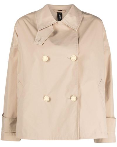 Mackintosh Humbie Putty Double-breasted Overcoat - Natural