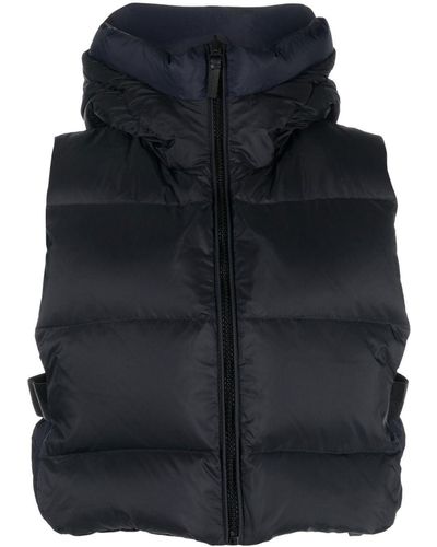 Yves Salomon Rear Logo-print Padded Vest - Blue