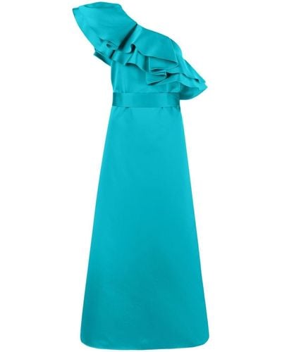 P.A.R.O.S.H. One-shoulder Ruffle-detail Dress - Blue