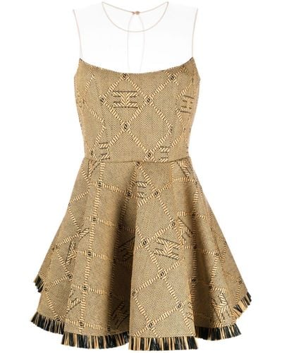 Elisabetta Franchi Sleeveless A-line-skirt Dress - Natural
