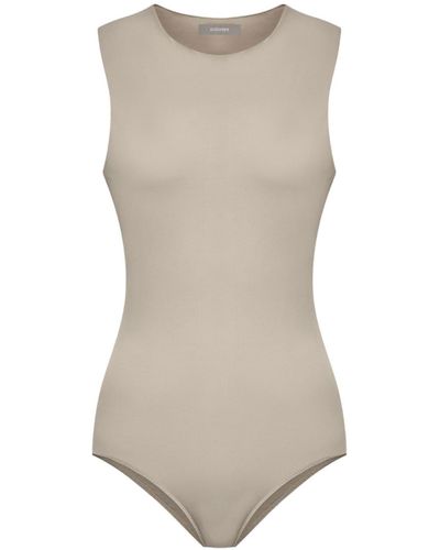 12 STOREEZ Round-neck Sleeveless Bodysuit - Gray