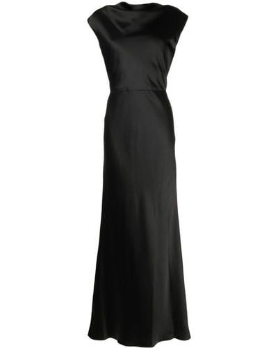 Amsale Cowl-neck Sleeveless Maxi Dress - Black