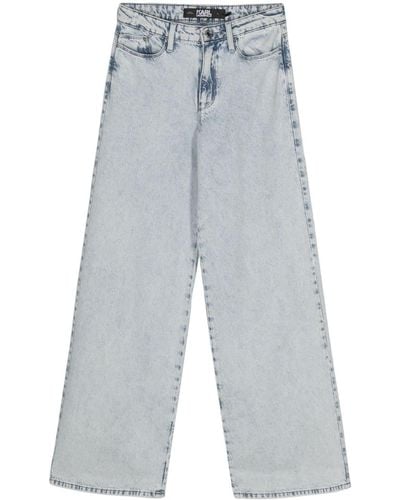 Karl Lagerfeld Jeans mit weitem Bein - Blau