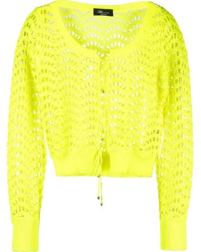 Blumarine Crochet-knit Cardigan - Yellow