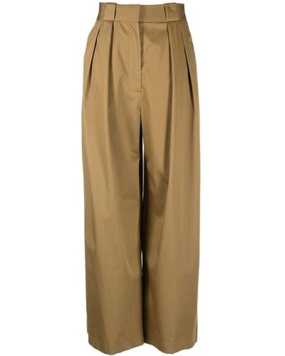 Khaite Pantalon ample à design plissé - Neutre