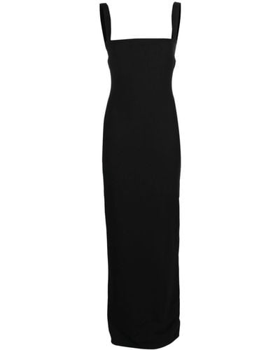 Solace London Vestido largo de crepe - Negro