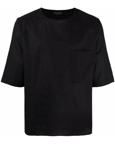 Dell'Oglio T-Shirt aus Leinen - Schwarz