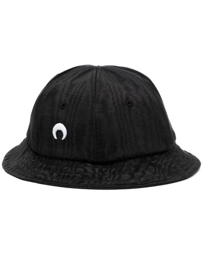 Marine Serre Logo-embroidered bucket hat - Nero