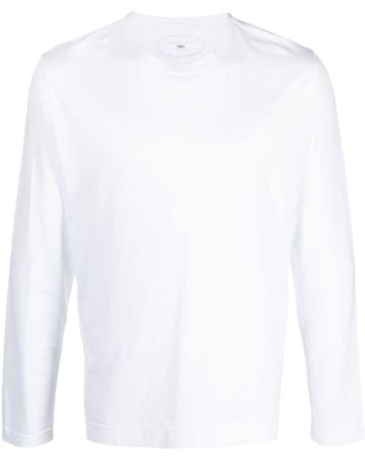 Fedeli Long-sleeved Cotton T-shirt - White