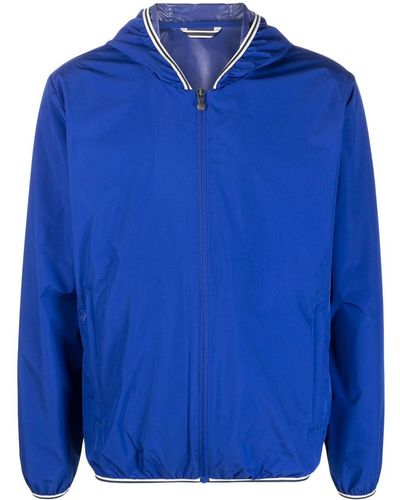 Pyrenex Stripe-trim Hooded Jacket - Blue