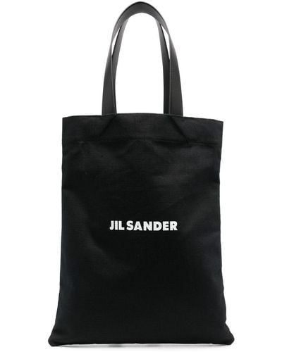 Jil Sander Bolso shopper grande con logo - Negro
