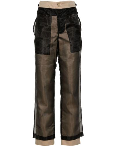 Feng Chen Wang Layered Tapered Trousers - Black