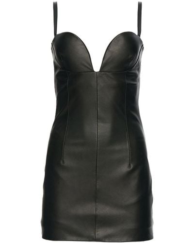 retroféte Phoebe Leather Minidress - Black
