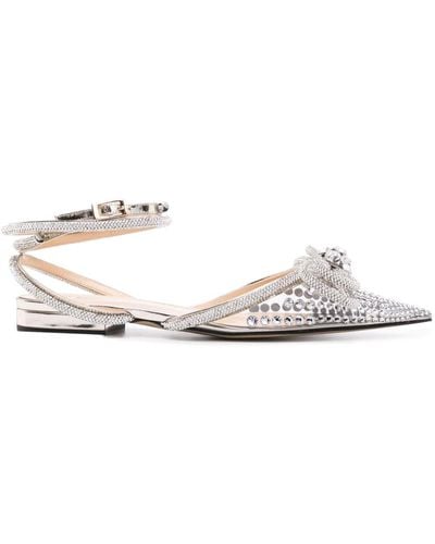 Mach & Mach Double Bow Ballerina Shoes - White