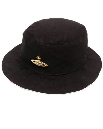 Vivienne Westwood Cappello bucket reversibile con stampa - Nero