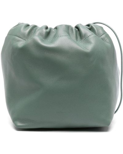 Jil Sander Dumpling Leather Bucket Bag - Green