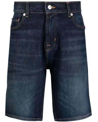 7 For All Mankind Knee-length Denim Shorts - Blue