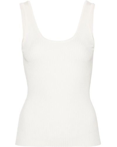 Zimmermann Ribbed Knitted Top - White