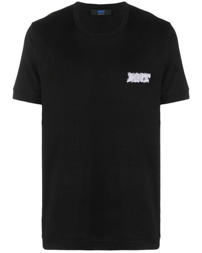Kiton T-Shirt mit Logo-Patch - Schwarz