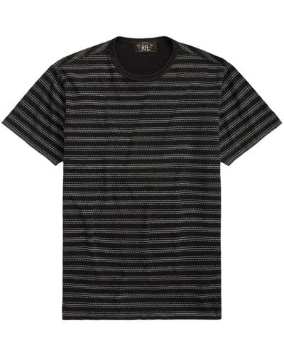 RRL Stripe-print Cotton T-shirt - Black