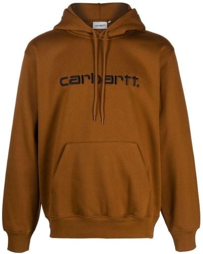 Carhartt Logo-print Cotton Hoodie - Brown