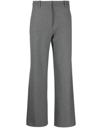 Maje Tailored Wide-leg Pants - Grey
