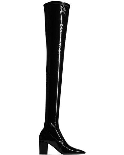 Saint Laurent SR Maike Stiefel mit Lackoptik 70mm - Schwarz