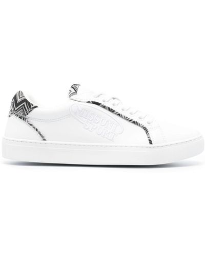 Missoni Zigzag-woven Panelled Sneakers - White