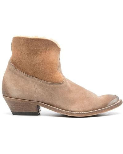 Golden Goose Shearling-lined Western Ankle Boots - Brown