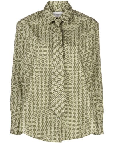 Claudie Pierlot Hemd mit geometrischem Print - Grün