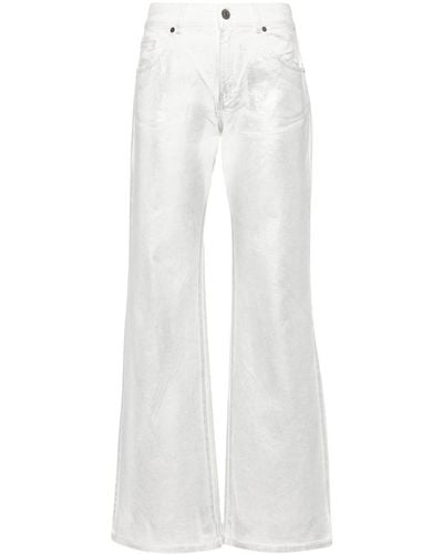 P.A.R.O.S.H. Halbhohe Jeans im Metallic-Look - Weiß