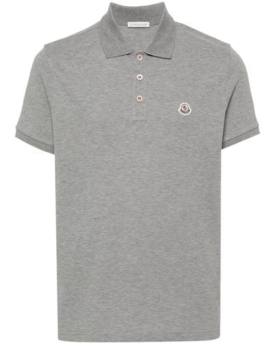 Moncler Logo-Patch Polo Shirt - Grey