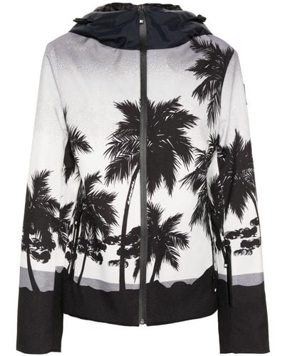 Palm Angels Palms Hooded Ski Jacket - Gray