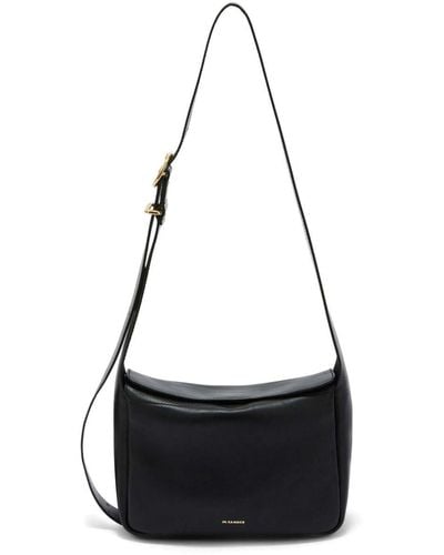 Jil Sander Leren Crossbodytas - Zwart