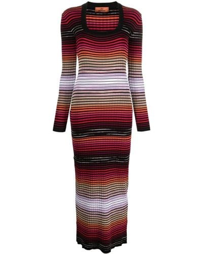 Missoni Striped Knitted Midi Dress - Red