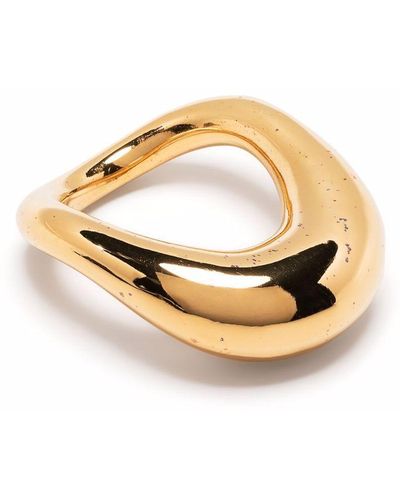 Charlotte Chesnais Lips Curved Ring - Metallic