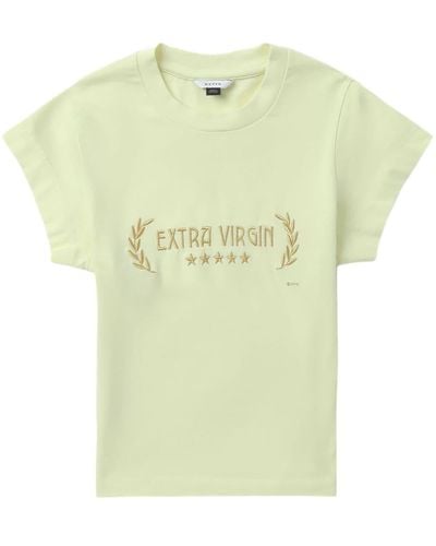 Eytys Zion Slogan-embroidered T-shirt - Green