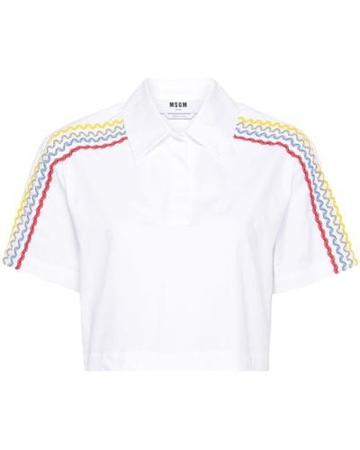 MSGM Appliqué-detail cotton blouse - Weiß