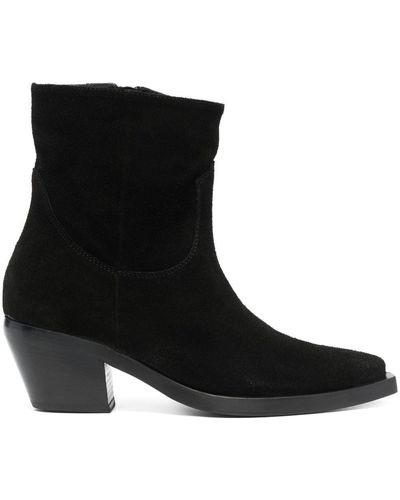 Pinko 55mm Pointy-toe Suede Boots - Black