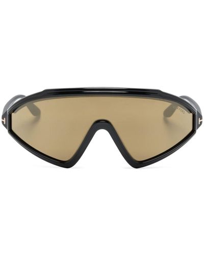 Tom Ford Lorna Shield-frame Sunglasses - Natural
