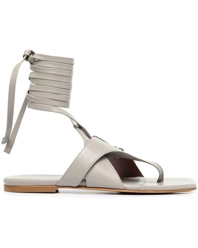 Silvia Tcherassi Gardena Flat Sandals - Grey