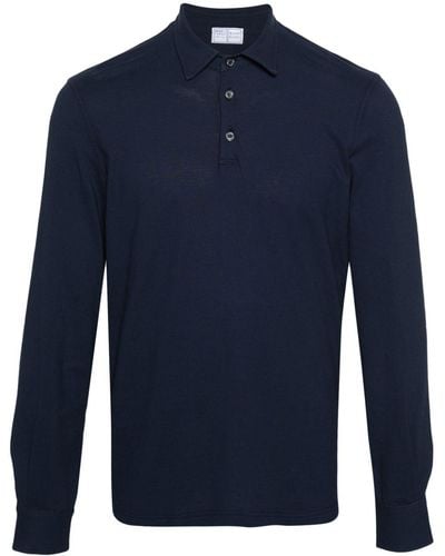 Fedeli Alby Long-sleeve Polo Shirt - Blue
