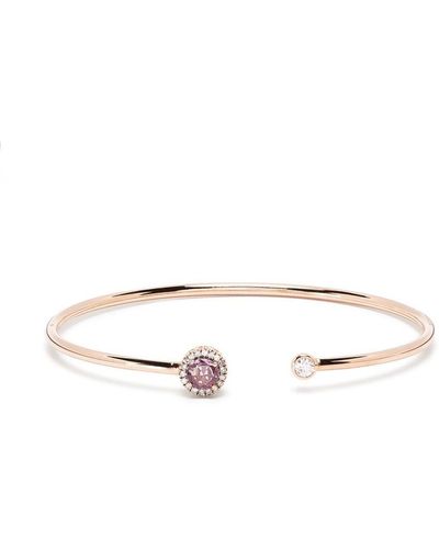Selim Mouzannar 18kt Rose Gold Sapphire And Diamond Cuff Bracelet - White