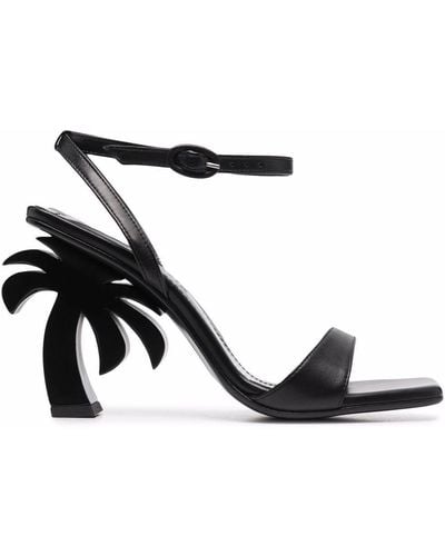 Palm Angels Sculpted-heel Open-toe Sandals - Black