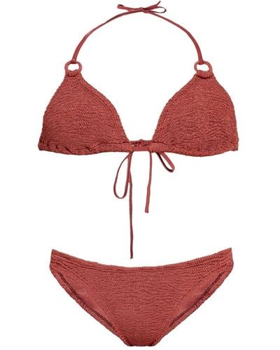 Hunza G Eva Seersucker Bikini - Red